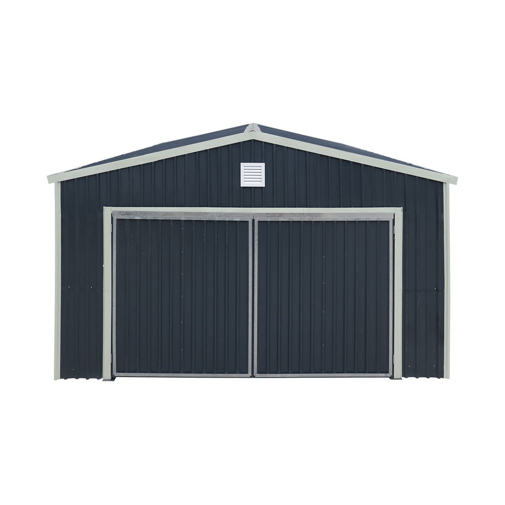 16' x 24' Metal Garage Shed with Swing Front & Side Doors, 10'6" Peak Height, TMG-MS1624A