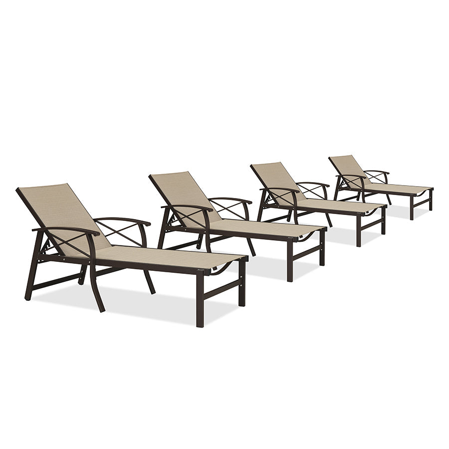 PURPLE LEAF Outdoor Chaise Lounge Chair Patio Pool Lounger Aluminum Chairs with Side Table and Wheels Adjustable Tanning Recliner with Armrests for Outside Backyard Deck Beach