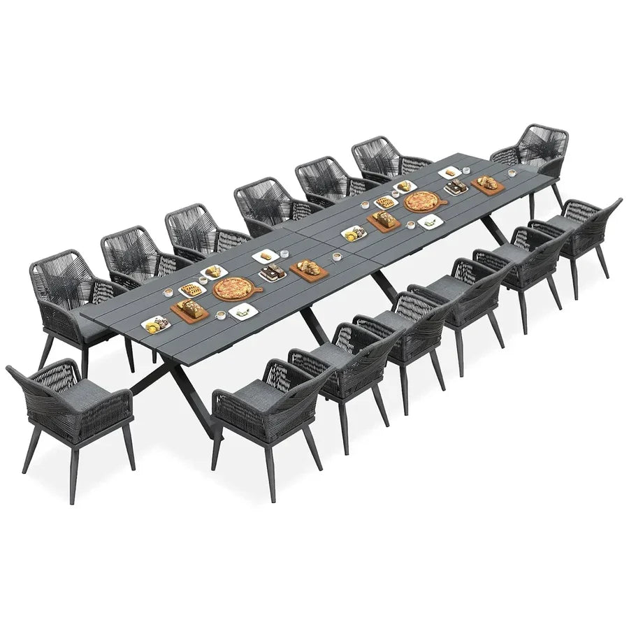 PURPLE LEAF Outdoor Dining Set All-Weather PE Rattan Outdoor Patio Furniture Set with Aluminum Frame