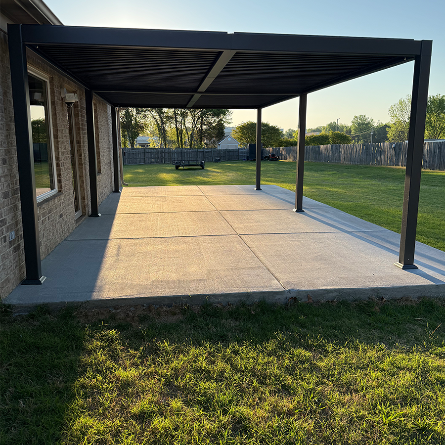 PURPLE LEAF Caesar Solar Louvered Pergola with LED Strip Lights and Control Panel Aluminum Outdoor Pergola with Adjustable Roof for Patio Deck Garden Yard Gray