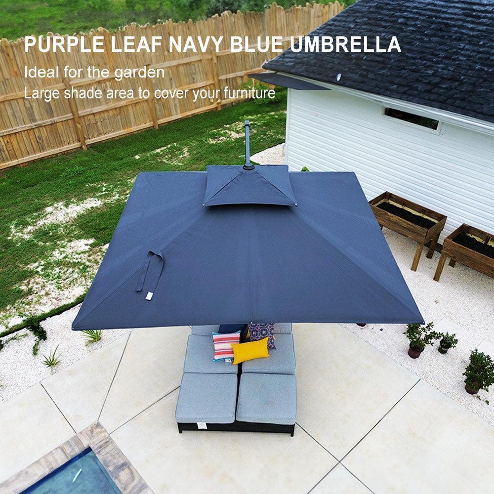 PURPLE LEAF Cantilever Patio Umbrella Gray Pole Outdoor Umbrella with UV Protection