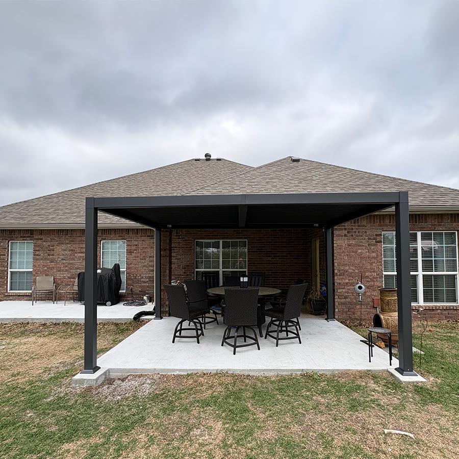 PURPLE LEAF Caesar Outdoor Louvered Pergola Patio Sun Shade Shelter with Adjustable Hardtop Patio Pergola Grey