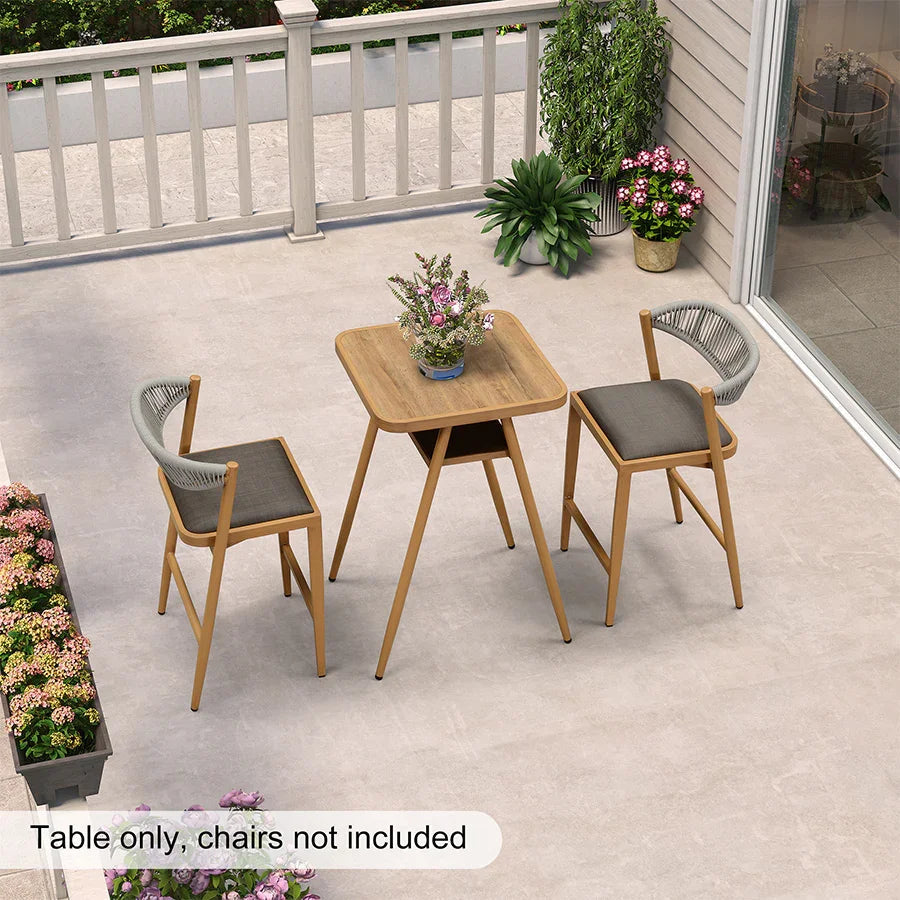 PURPLE LEAF Outdoor Bar Table Patio Dining Table Coffee Kitchen Breakfast Bistro Pub Bar Table for Patio Poolside