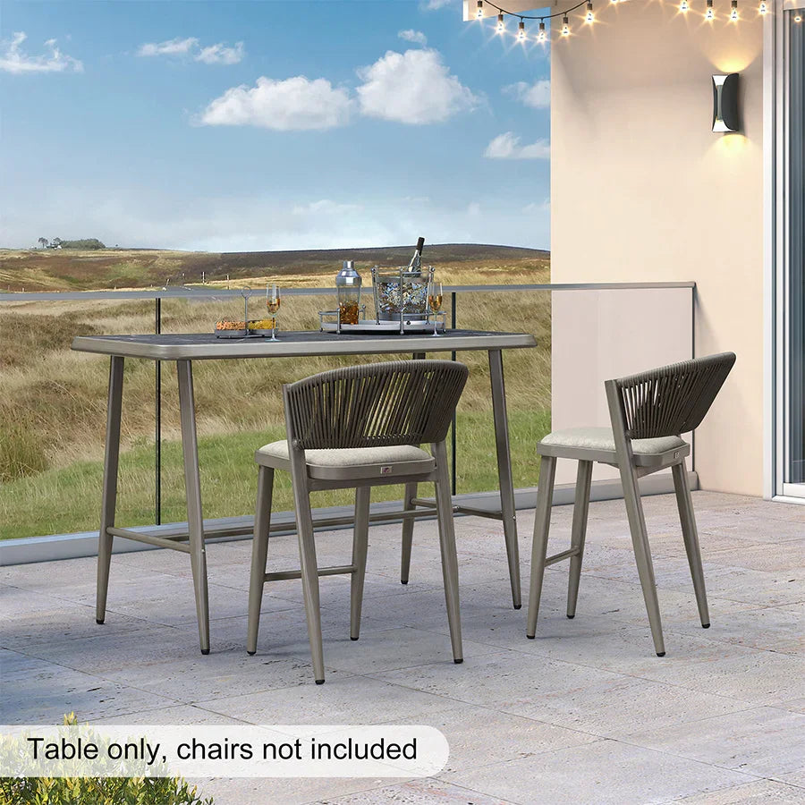 PURPLE LEAF Outdoor Bar Table Patio Dining Table Coffee Kitchen Breakfast Bistro Pub Bar Table for Patio Poolside