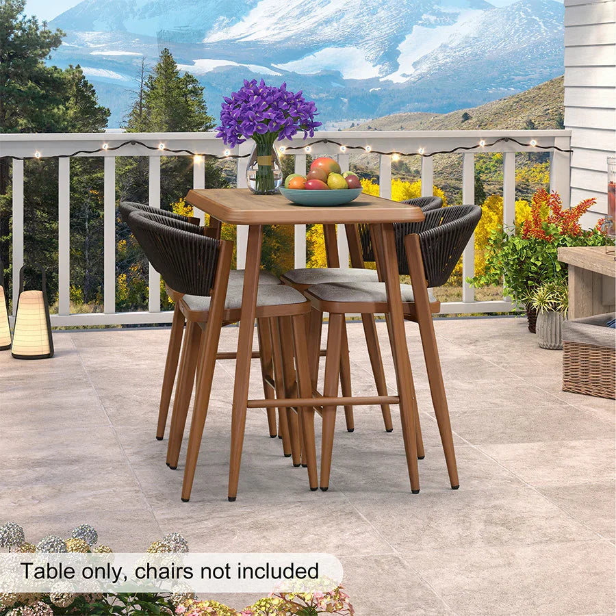 PURPLE LEAF Outdoor Bar Table Patio Dining Table Coffee Kitchen Breakfast Bistro Pub Bar Table for Patio Poolside