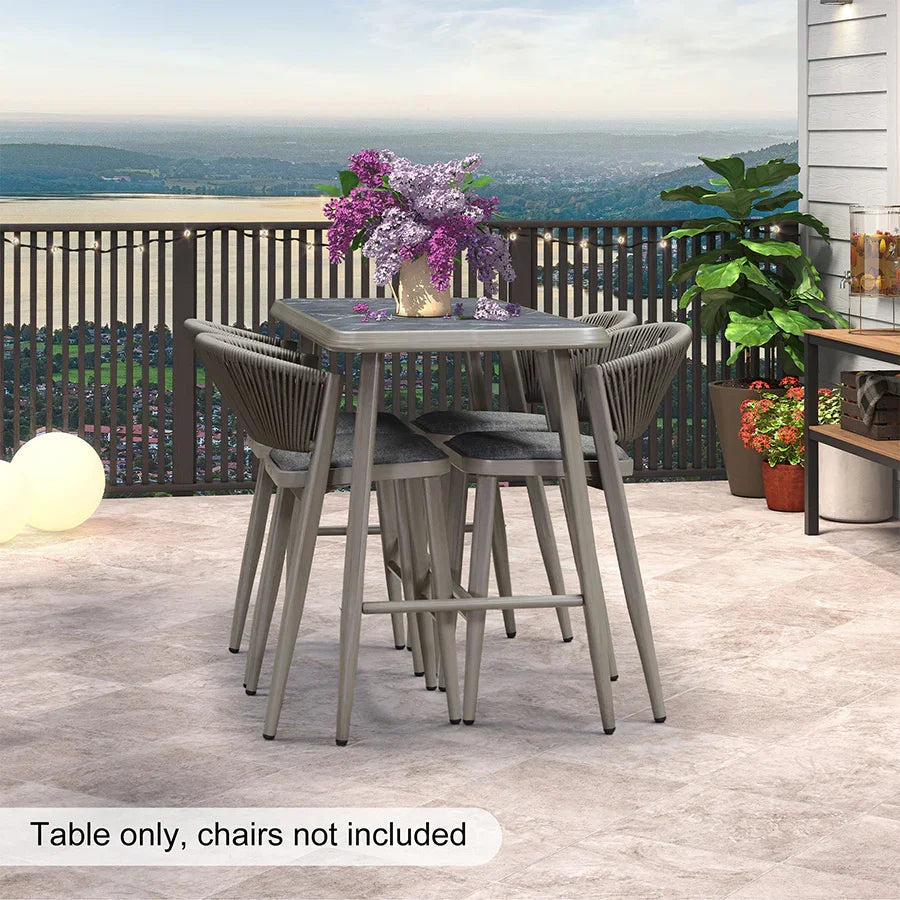 PURPLE LEAF Outdoor Bar Table Patio Dining Table Coffee Kitchen Breakfast Bistro Pub Bar Table for Patio Poolside