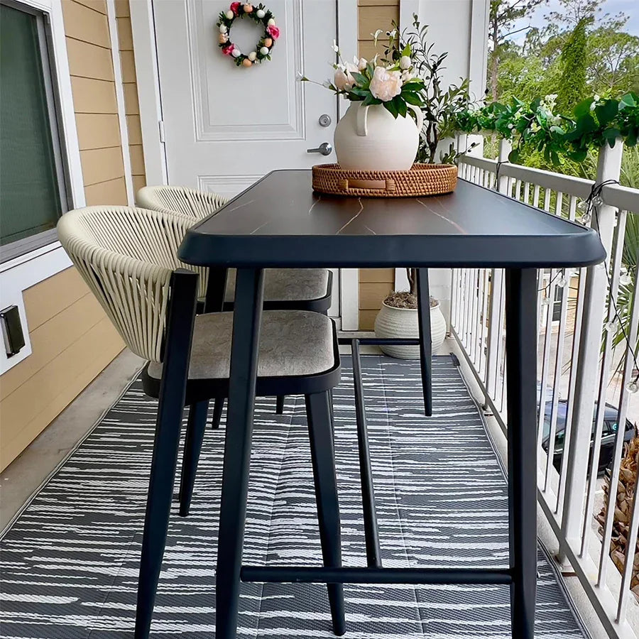 PURPLE LEAF Outdoor Bar Table Patio Dining Table Coffee Kitchen Breakfast Bistro Pub Bar Table for Patio Poolside