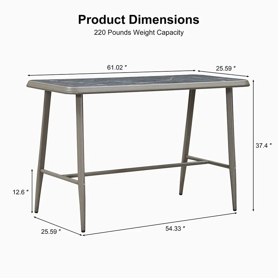 PURPLE LEAF Outdoor Bar Table Patio Dining Table Coffee Kitchen Breakfast Bistro Pub Bar Table for Patio Poolside