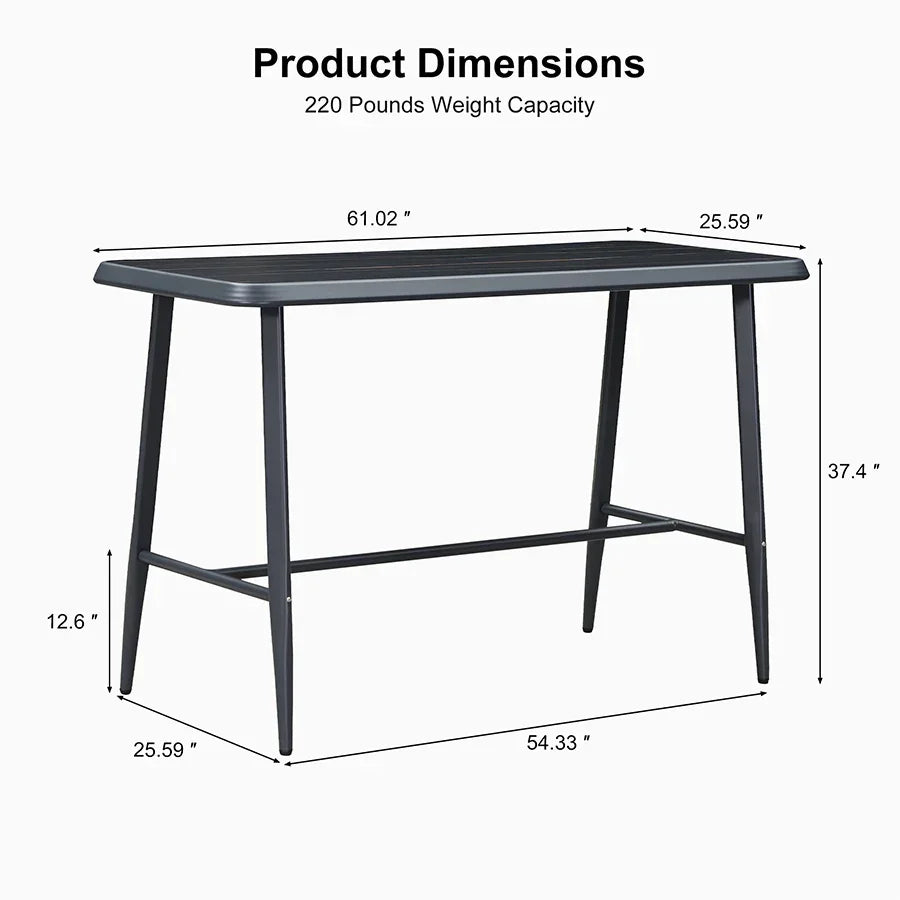 PURPLE LEAF Outdoor Bar Table Patio Dining Table Coffee Kitchen Breakfast Bistro Pub Bar Table for Patio Poolside