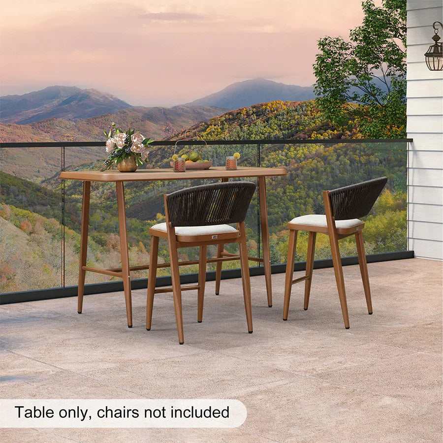 PURPLE LEAF Outdoor Bar Table Patio Dining Table Coffee Kitchen Breakfast Bistro Pub Bar Table for Patio Poolside