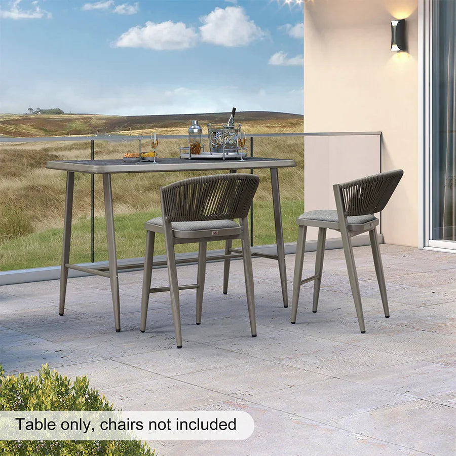 PURPLE LEAF Outdoor Bar Table Patio Dining Table Coffee Kitchen Breakfast Bistro Pub Bar Table for Patio Poolside