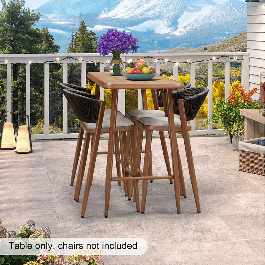 PURPLE LEAF Outdoor Bar Table Patio Dining Table Coffee Kitchen Breakfast Bistro Pub Bar Table for Patio Poolside