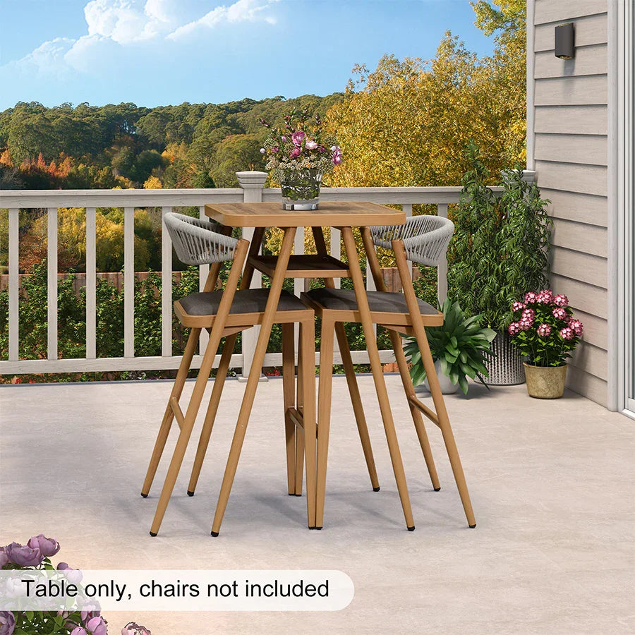PURPLE LEAF Outdoor Bar Table Patio Dining Table Coffee Kitchen Breakfast Bistro Pub Bar Table for Patio Poolside