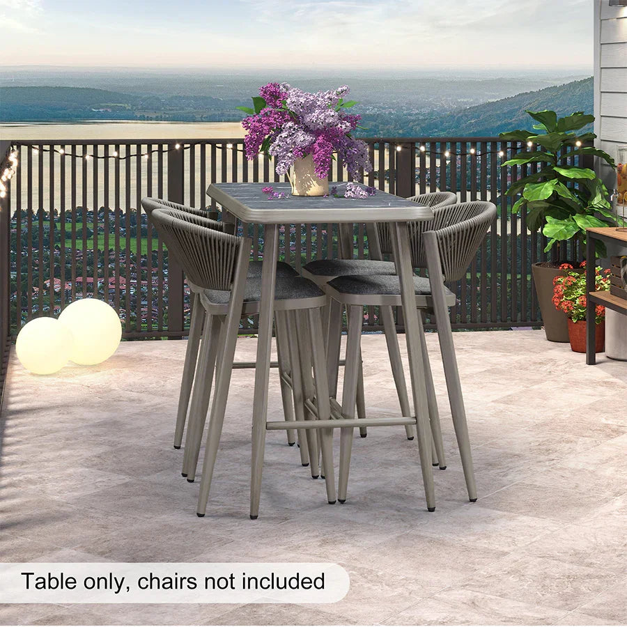PURPLE LEAF Outdoor Bar Table Patio Dining Table Coffee Kitchen Breakfast Bistro Pub Bar Table for Patio Poolside