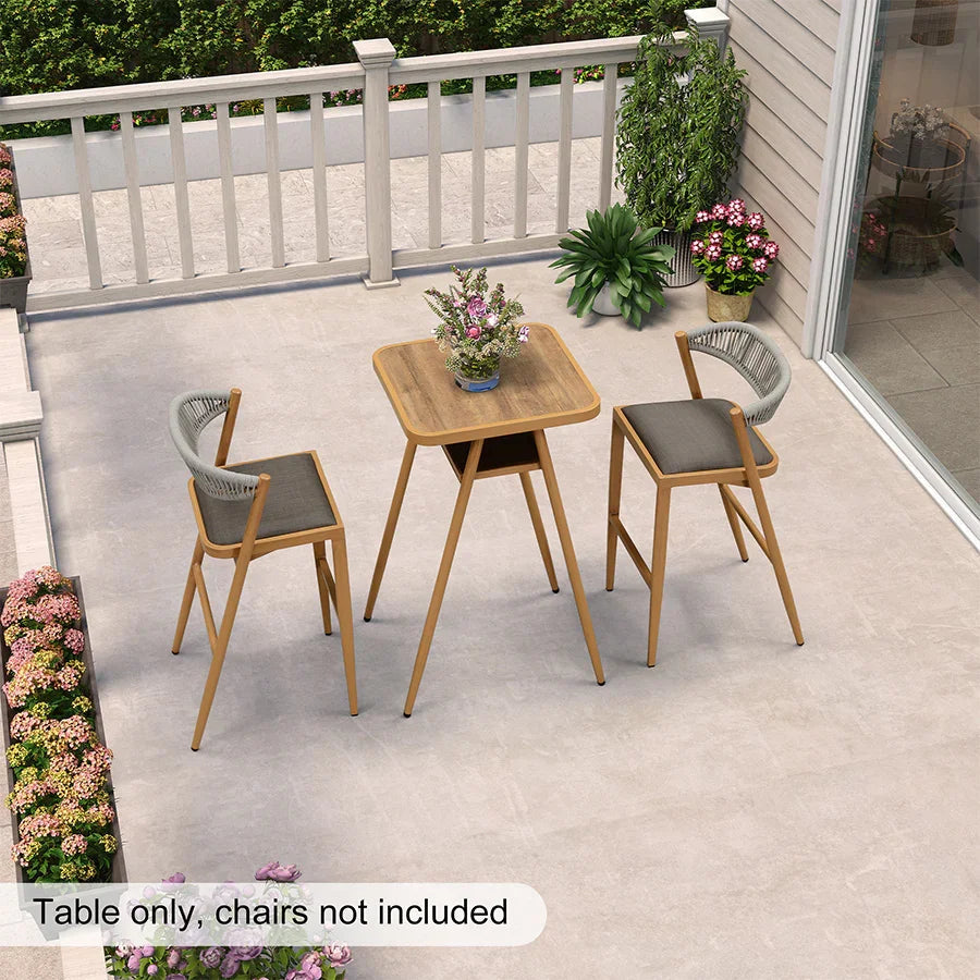PURPLE LEAF Outdoor Bar Table Patio Dining Table Coffee Kitchen Breakfast Bistro Pub Bar Table for Patio Poolside