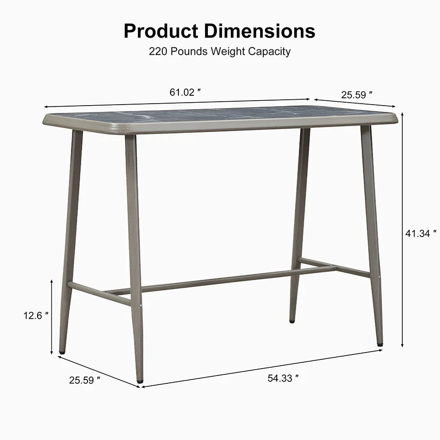 PURPLE LEAF Outdoor Bar Table Patio Dining Table Coffee Kitchen Breakfast Bistro Pub Bar Table for Patio Poolside