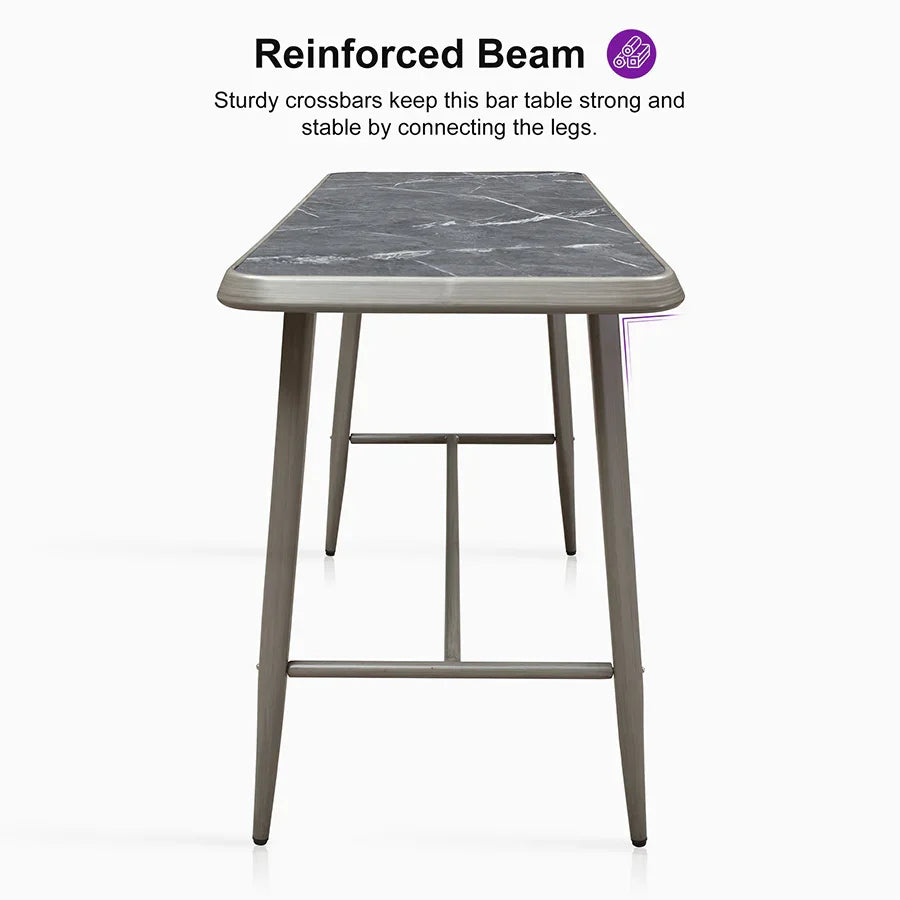 PURPLE LEAF Outdoor Bar Table Patio Dining Table Coffee Kitchen Breakfast Bistro Pub Bar Table for Patio Poolside