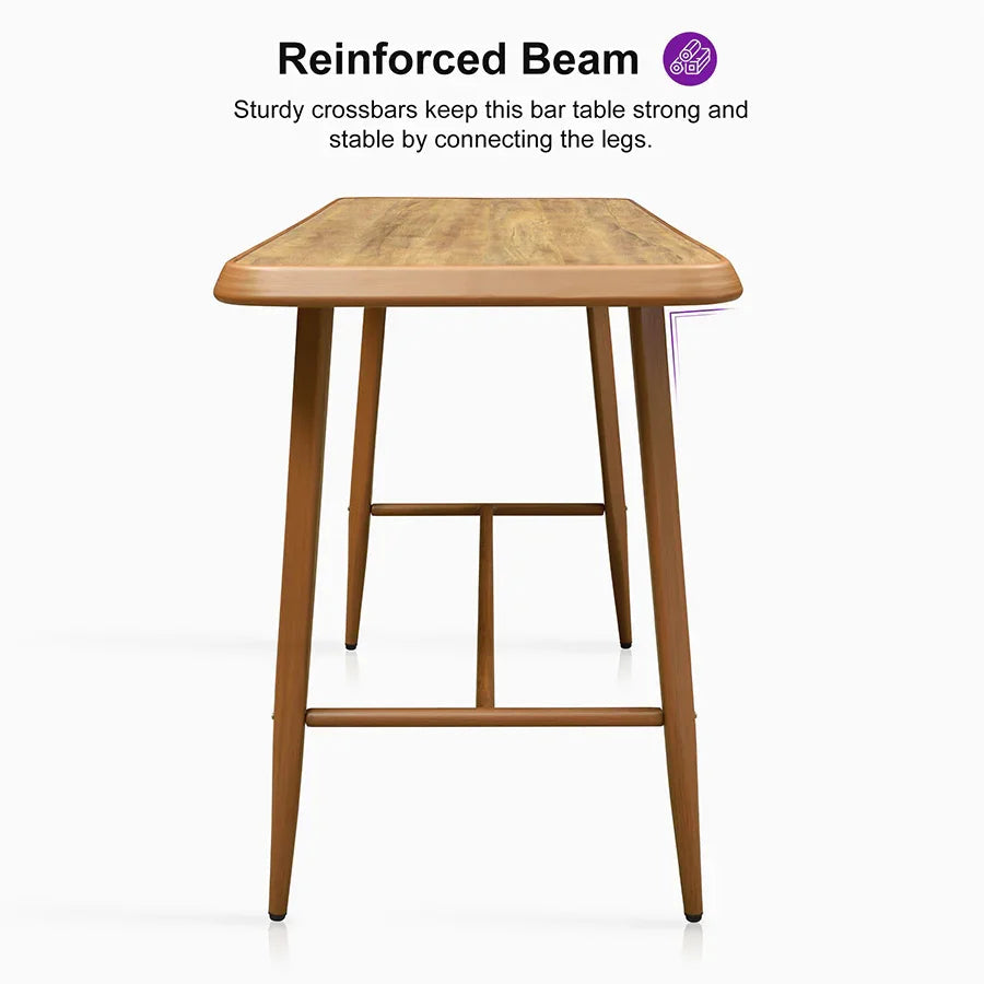 PURPLE LEAF Outdoor Bar Table Patio Dining Table Coffee Kitchen Breakfast Bistro Pub Bar Table for Patio Poolside