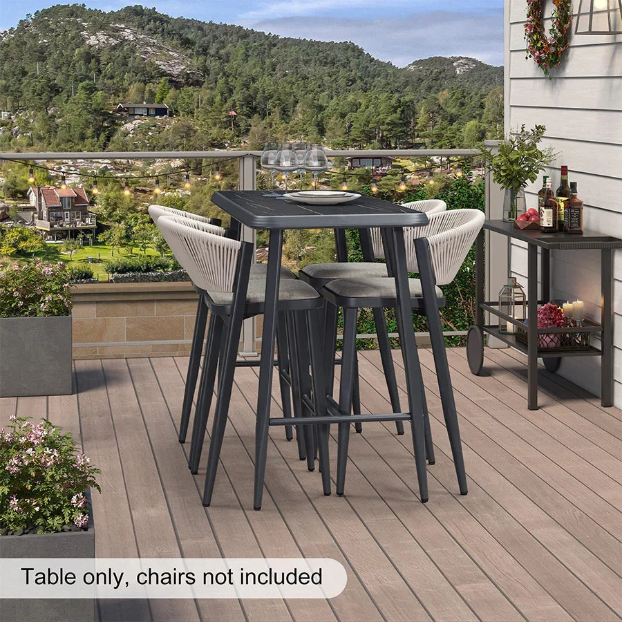 PURPLE LEAF Outdoor Bar Table Patio Dining Table Coffee Kitchen Breakfast Bistro Pub Bar Table for Patio Poolside