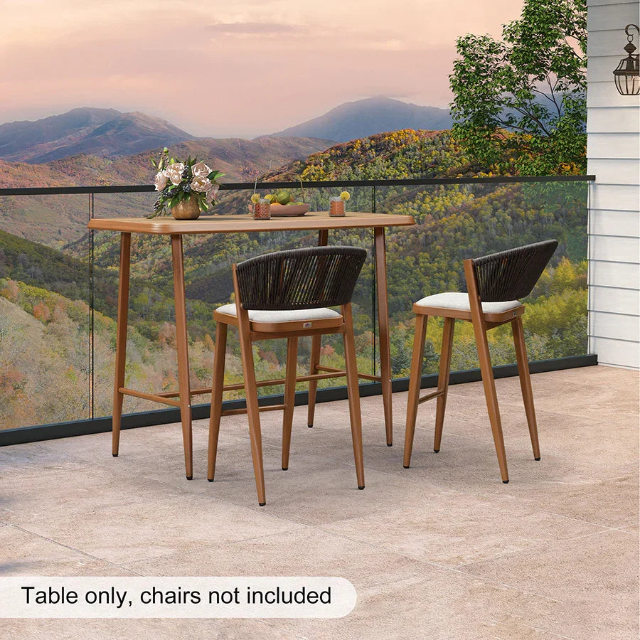 PURPLE LEAF Outdoor Bar Table Patio Dining Table Coffee Kitchen Breakfast Bistro Pub Bar Table for Patio Poolside