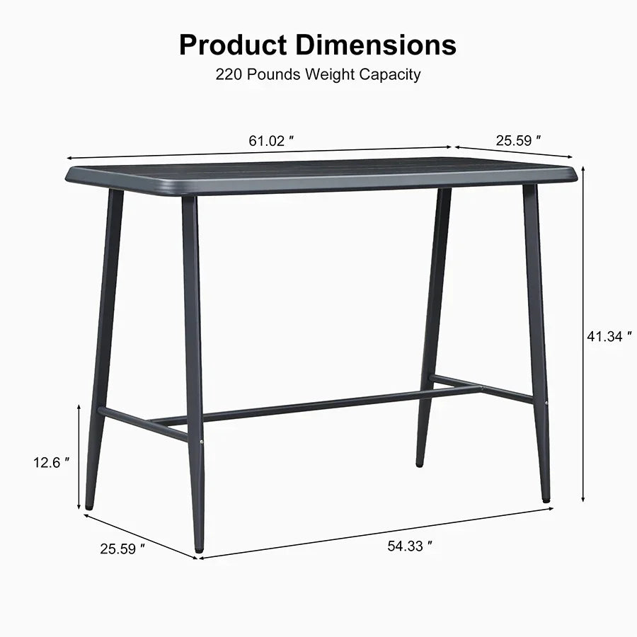 PURPLE LEAF Outdoor Bar Table Patio Dining Table Coffee Kitchen Breakfast Bistro Pub Bar Table for Patio Poolside