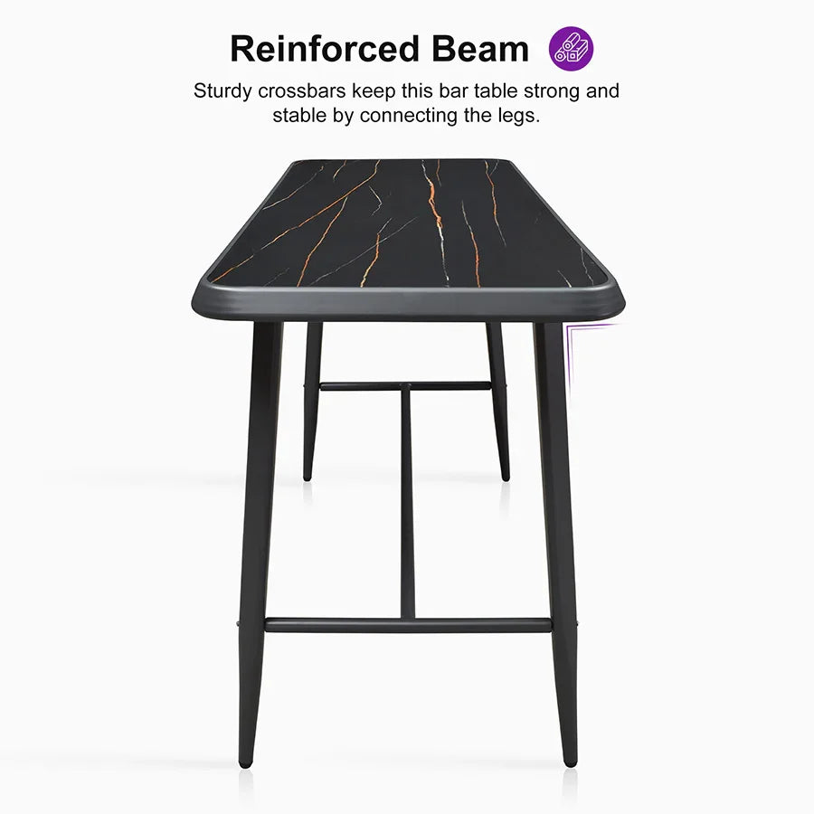 PURPLE LEAF Outdoor Bar Table Patio Dining Table Coffee Kitchen Breakfast Bistro Pub Bar Table for Patio Poolside