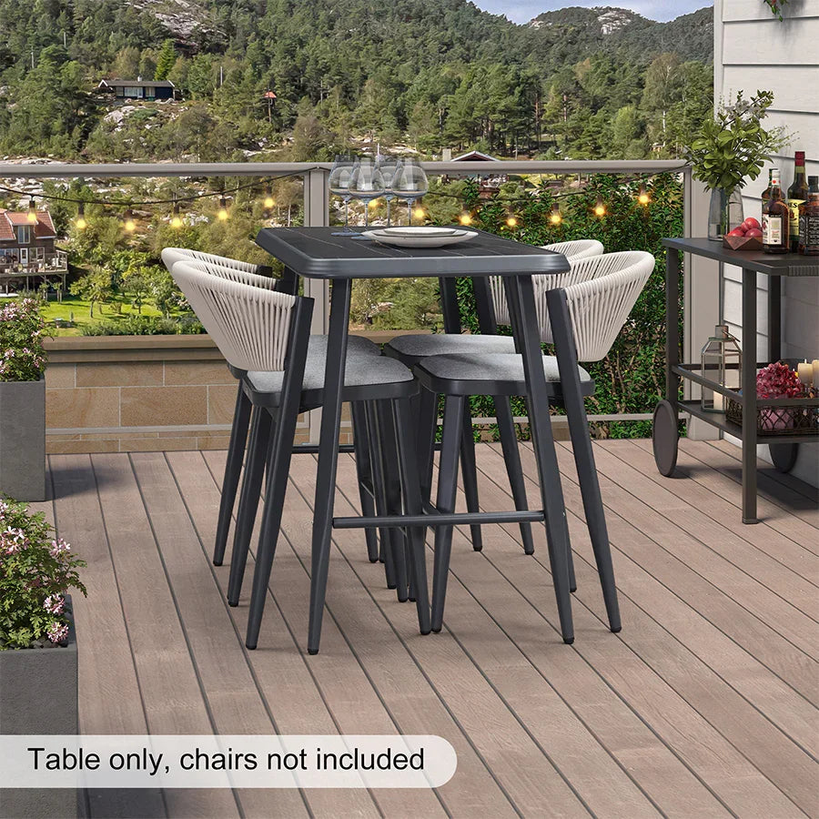 PURPLE LEAF Outdoor Bar Table Patio Dining Table Coffee Kitchen Breakfast Bistro Pub Bar Table for Patio Poolside
