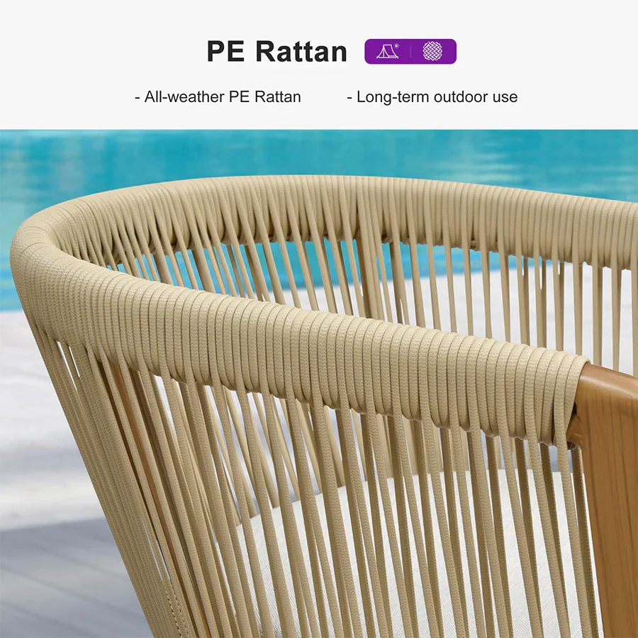 PURPLE LEAF Bar Stools Set of 2 Rattan Bar Stools with Cushions Aluminum Bar Chairs for Outdoor or Indoor Kitchen Bar Stools