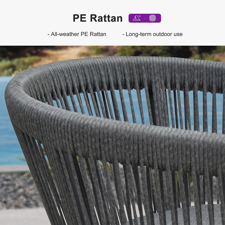 PURPLE LEAF Bar Stools Set of 2 Rattan Bar Stools with Cushions Aluminum Bar Chairs for Outdoor or Indoor Kitchen Bar Stools