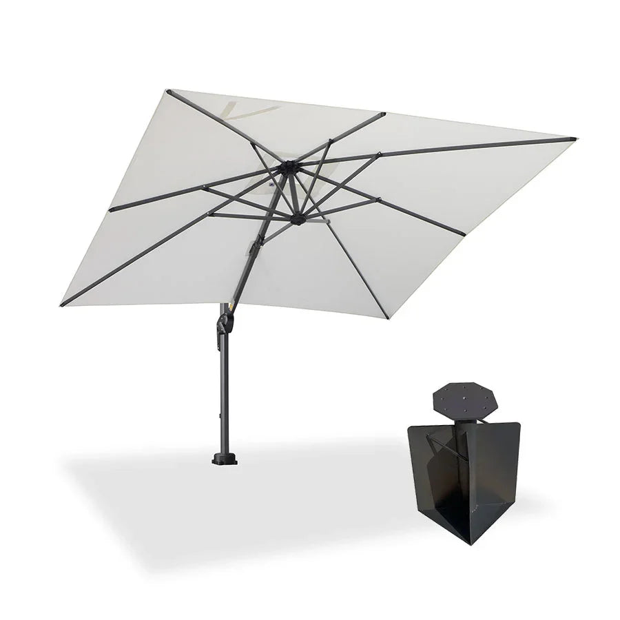 PURPLE LEAF Pool Umbrella Outdoor Cantilever Umbrella with In-ground Base