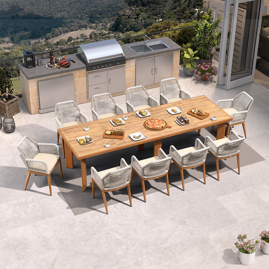 PURPLE LEAF Outdoor Dining Set with Sunbrella Cushions wicker patio table set  for Kitchen Deck Garden Outdoor Furniture Sets
