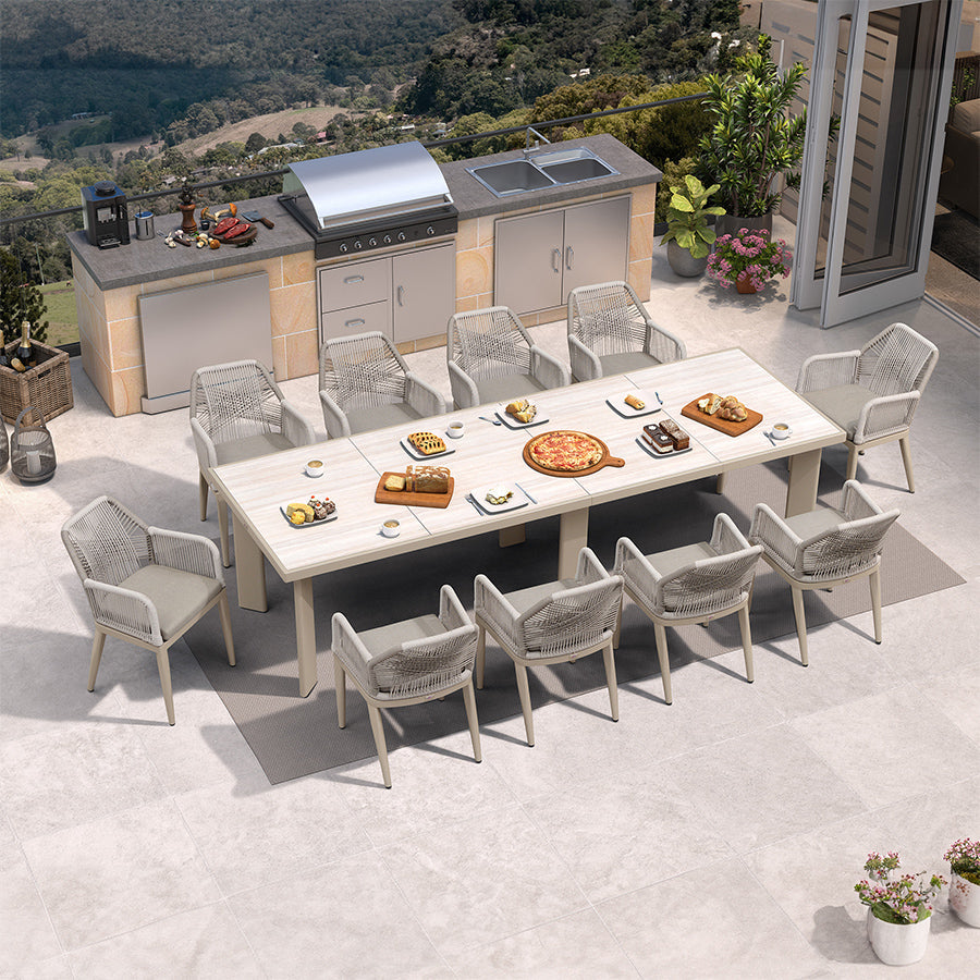 PURPLE LEAF Outdoor Dining Set with Sunbrella Cushions wicker patio table set  for Kitchen Deck Garden Outdoor Furniture Sets