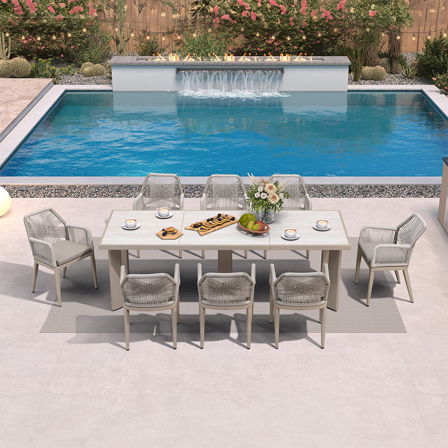 PURPLE LEAF Outdoor Dining Set with Sunbrella Cushions wicker patio table set  for Kitchen Deck Garden Outdoor Furniture Sets