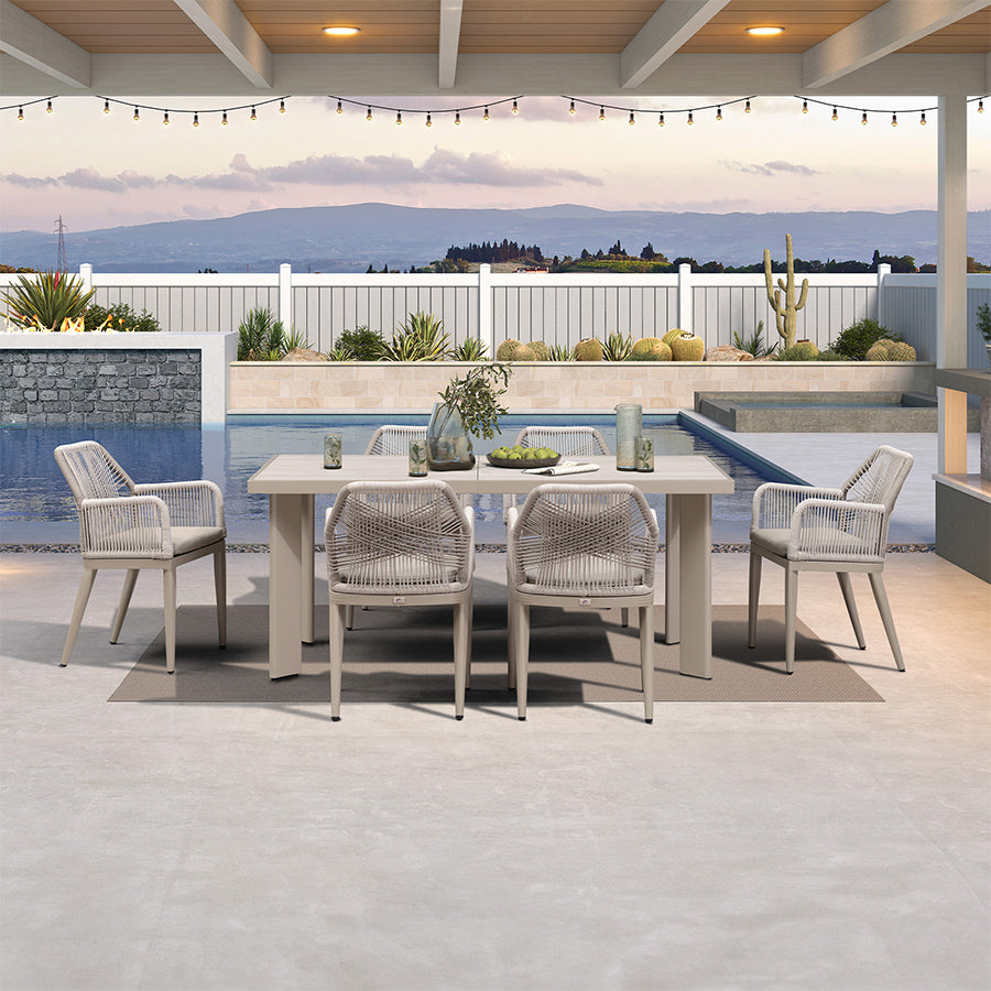 PURPLE LEAF Outdoor Dining Set with Sunbrella Cushions wicker patio table set  for Kitchen Deck Garden Outdoor Furniture Sets