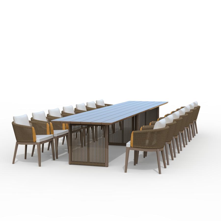 PURPLE LEAF Hailar Outdoor Dining Set for Family, Aluminum Outdoor Patio Table and Chairs Set with Olefin Cushions, Patio Furniture Set for Garden or Deck