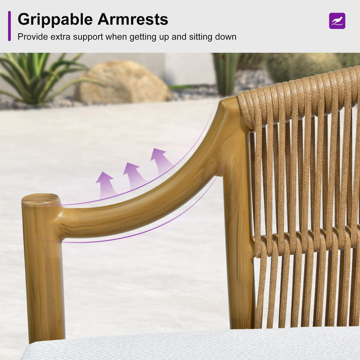 PURPLE LEAF Buler 4/8 Pieces Modern Patio Conversation Set with Rattan Chairs and Coffee Table Sofa for Poolside