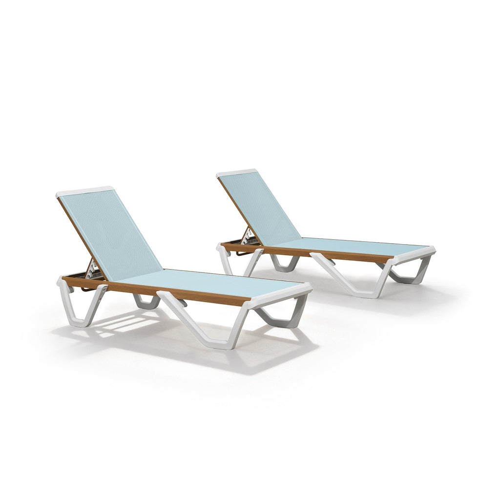 PURPLE LEAF Patio Lounge Chair Set White Chaise Lounge Chairs Five-Position Adjustable Plastic Stackable Chaise for Pool Sunbathing Beach Deck Outdoor