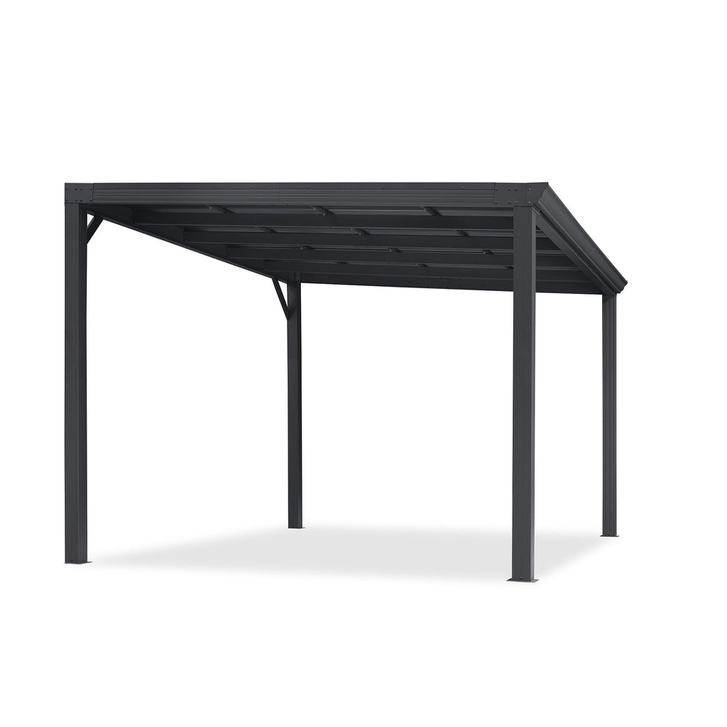 PURPLE LEAF Premium Wall-Mounted Lean to Gazebo with Galvanized Steel Roof for Outdoor Living