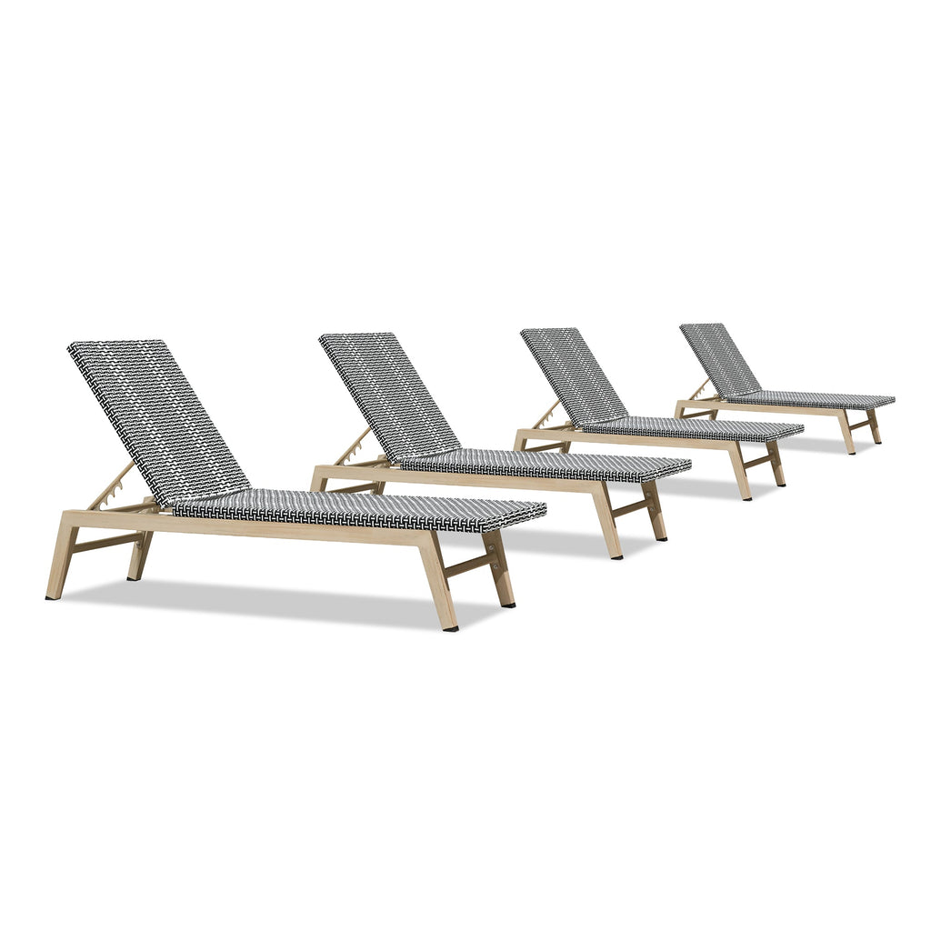 PURPLE LEAF Pool Oversized Lounge Chairs Rattan Aluminium Patio Chaise Lounge Outdoor Adjustable Recliner Finish Loungers Woven PE Sun Chairs for Poolside Deck Beach