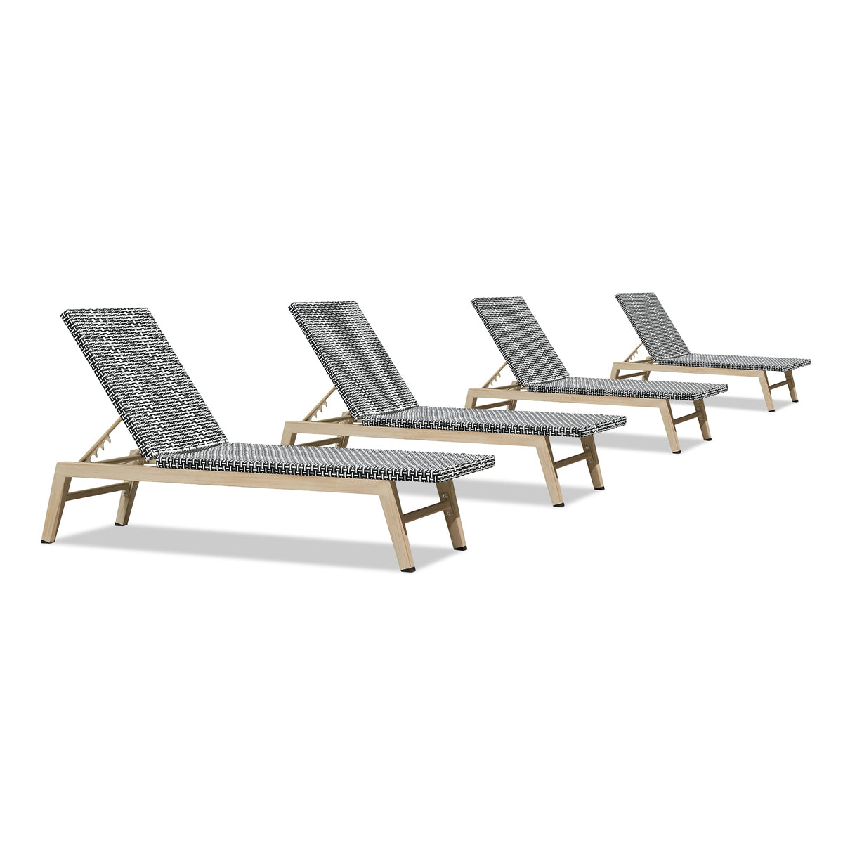 PURPLE LEAF Pool Oversized Lounge Chairs Rattan Aluminium Patio Chaise Lounge Outdoor Adjustable Recliner Finish Loungers Woven PE Sun Chairs for Poolside Deck Beach