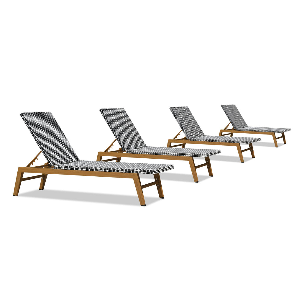PURPLE LEAF Pool Oversized Lounge Chairs Rattan Aluminium Patio Chaise Lounge Outdoor Adjustable Recliner Finish Loungers Woven PE Sun Chairs for Poolside Deck Beach