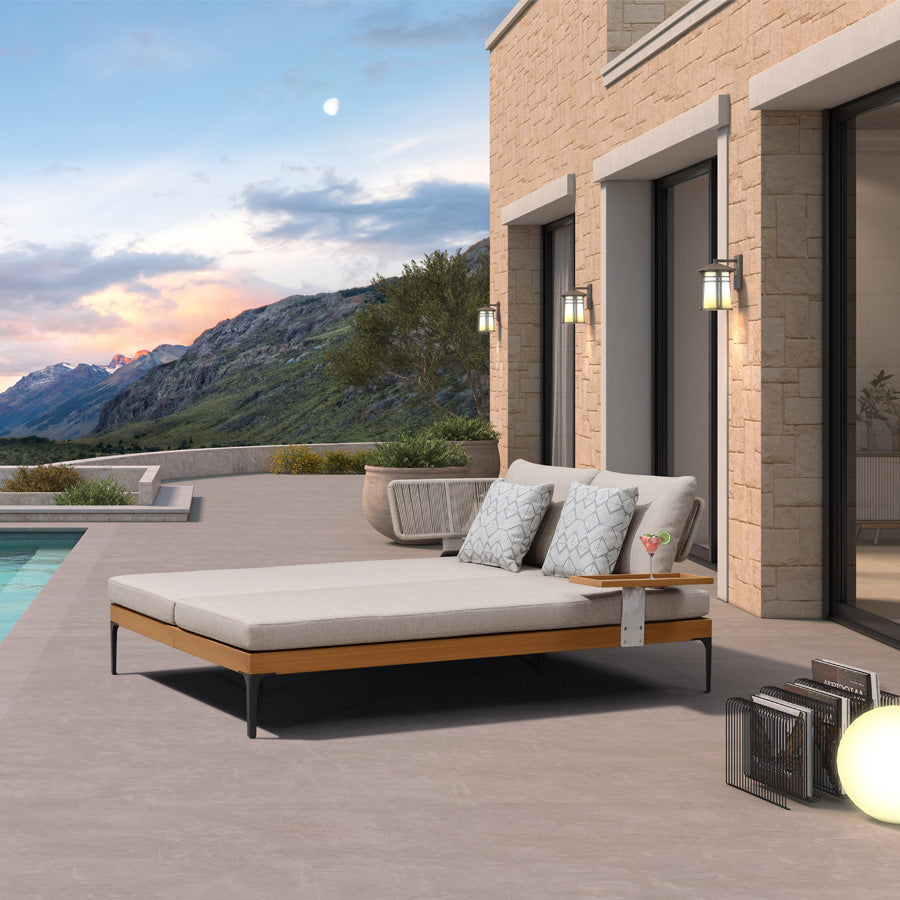 PURPLE LEAF Sicilia L-Shaped Modular Outdoor Sectional with Oatmeal Greige Cushions Flexible Layout for Garden Poolside