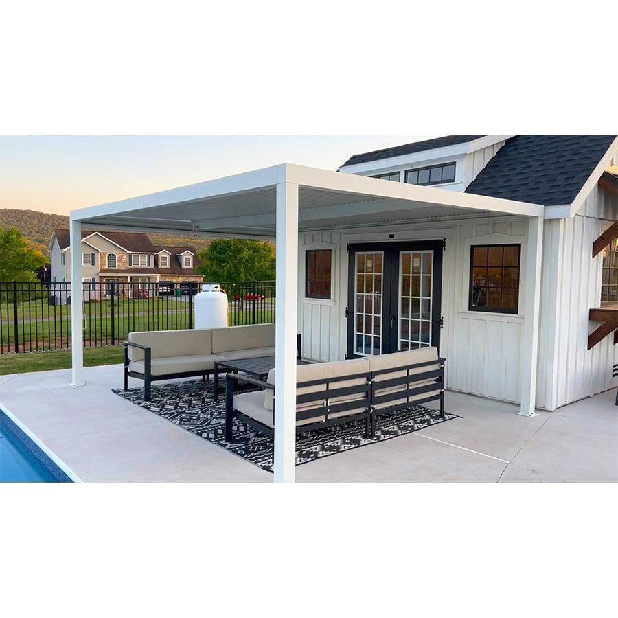 PURPLE LEAF Athena Louvered Pergola Outdoor Aluminum Pergola with Adjustable Roof for Deck Backyard Garden Hardtop Gazebo