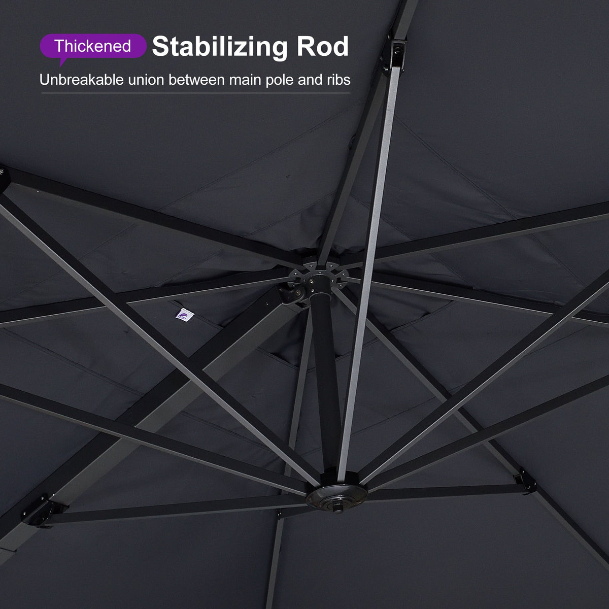 PURPLE LEAF Heavy Duty Cantilever Patio Umbrella Extra Large Outdoor Umbrella for Yard, Garden, Pool