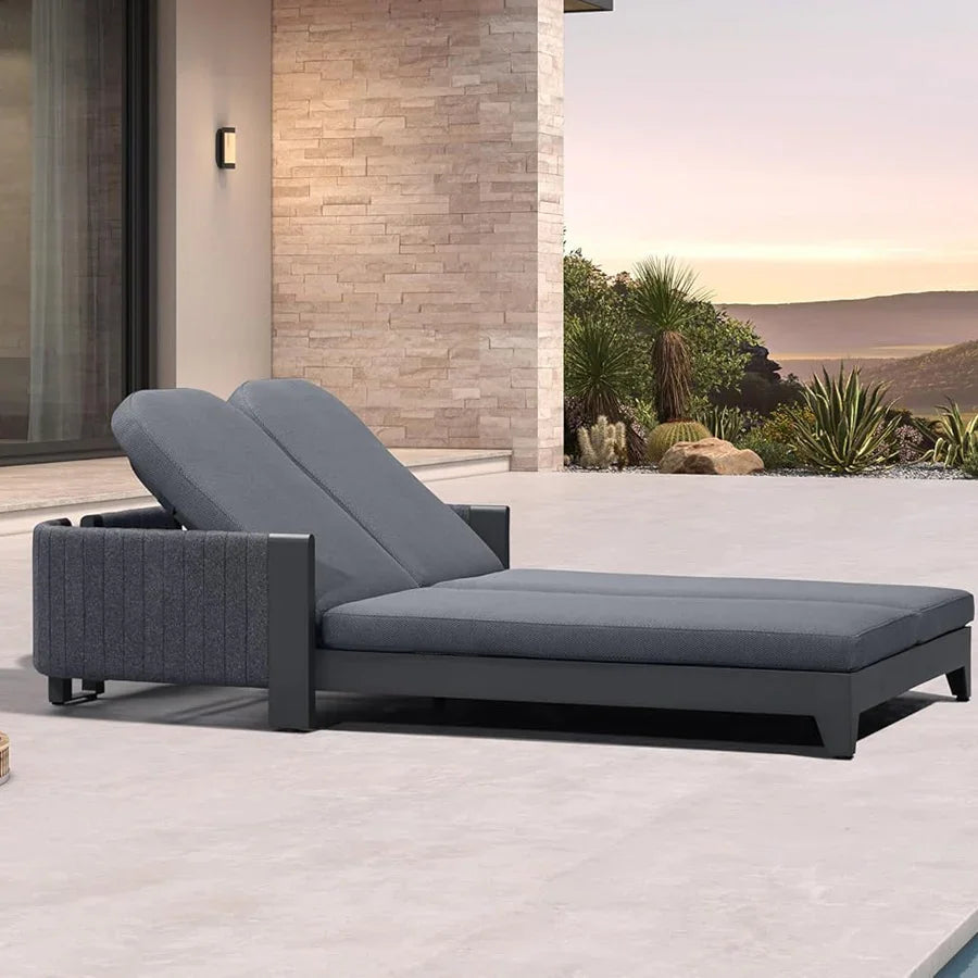 PURPLE LEAF Outdoor Chaise Lounge Chairs with Cushion Aluminum Poolside Sun Chair Adjustable Sunbathing Tanning Reclining
