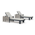 PURPLE LEAF Outdoor Chaise Lounge with Wraparound Armrests and Cushion Aluminum Reclining Tanning Pool Lounge Chairs for Patio Poolside Backyard