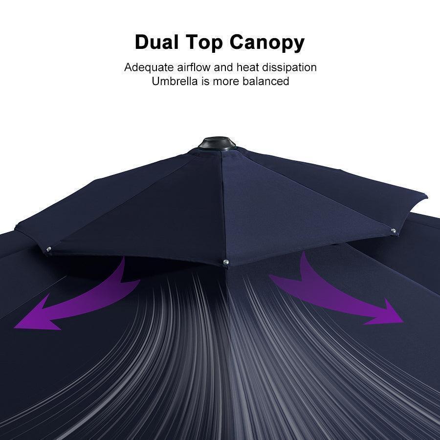 PURPLE LEAF Round Cantilever Patio Umbrella Heavy Duty Umbrella for Porch Garden Pool