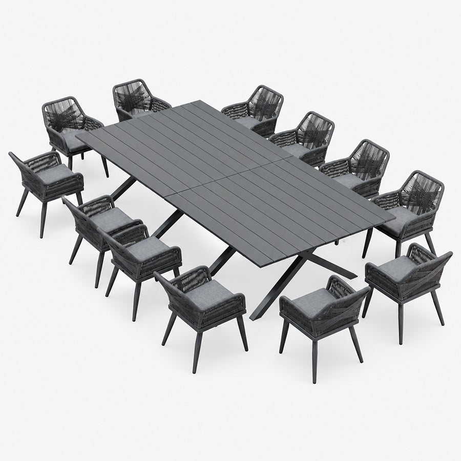 PURPLE LEAF Outdoor Dining Set All-Weather PE Rattan Outdoor Patio Furniture Set with Aluminum Frame
