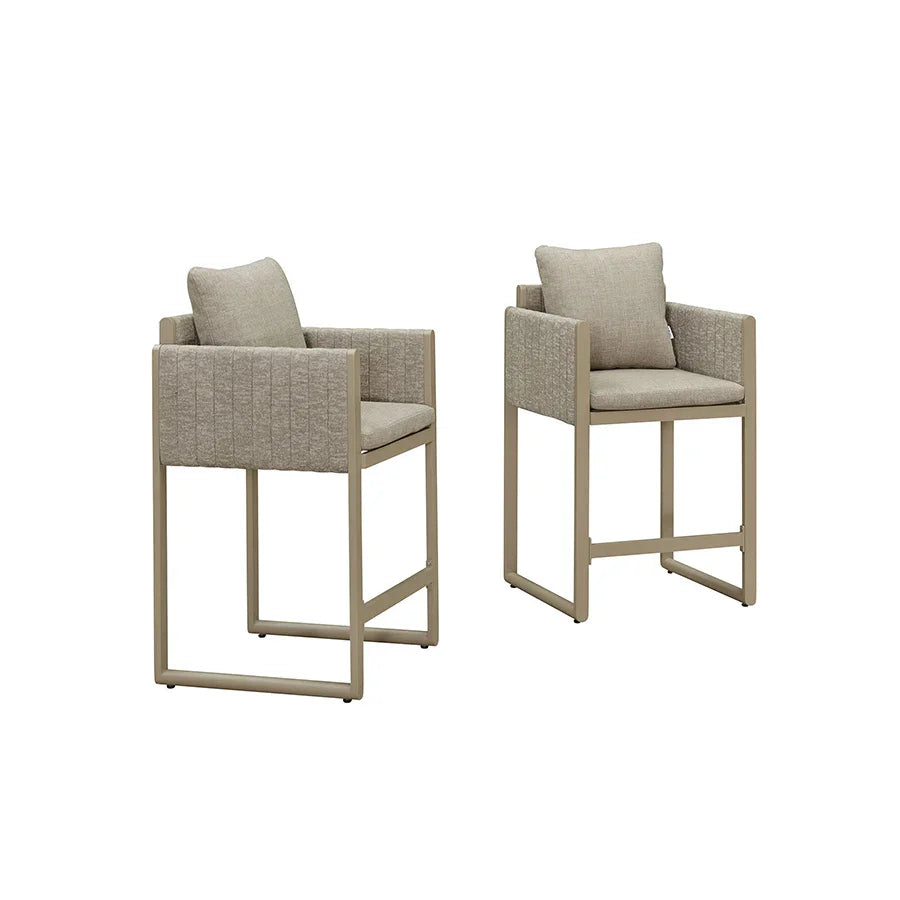 PURPLE LEAF Sanori Outdoor Bar Stools Set of 2 Modern Olefin Weaving Bar Chairs with Backrest Pillow for Patio, Poolside or Indoor