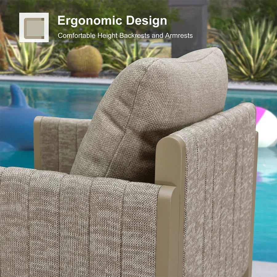 PURPLE LEAF Sanori Outdoor Bar Stools Set of 2 Modern Olefin Weaving Bar Chairs with Backrest Pillow for Patio, Poolside or Indoor